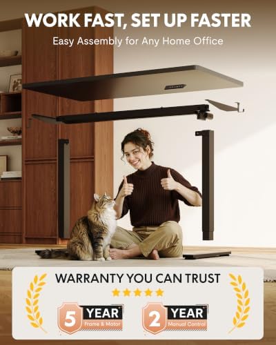 FLEXISPOT EN1 40"x24" One-Piece Standing Desk, Black (Black Frame) - Image 4