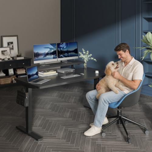 FlexiSpot Under Desk Cable Management Tray with Monitor Riser, No Drill - Image 6