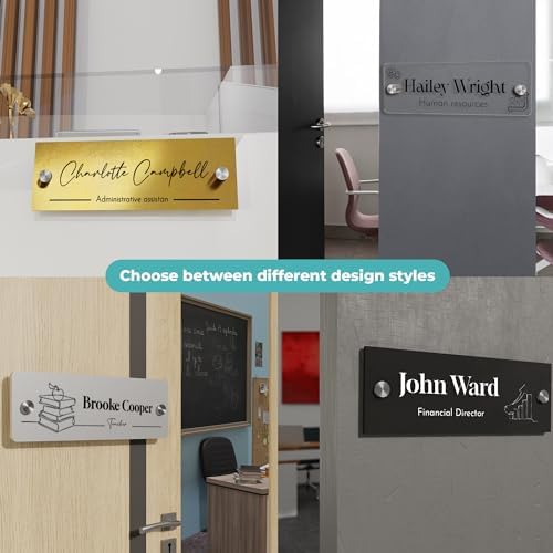 EGD Acrylic Door Name Plate Personalized I Custom Acrylic Sign I Cute Office Accessories Decor I Custom Office Door Signs (10 x 3.5 Inch) (4. Door/Wall Name) - Image 4