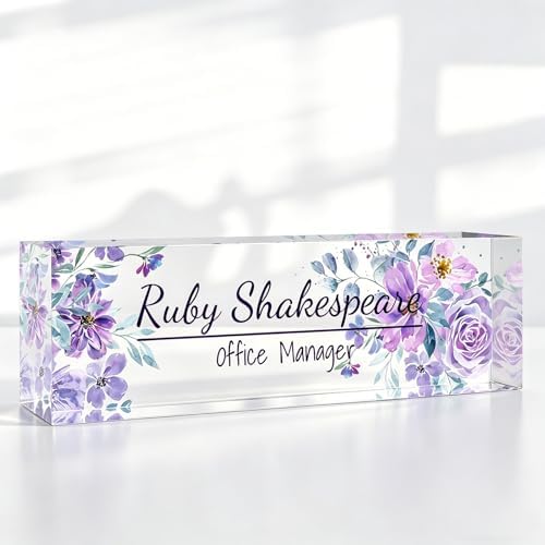 Desk Name Plate Personalized, Custom Name Plate for Desk, Acrylic Desktop Accessories, Office Gift & Decor for Women Men, Teacher Nurse Boss Employee Appreciation Gifts by PersonalizedGifts
