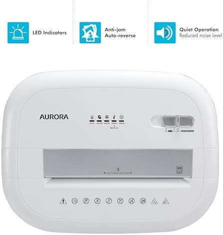 Aurora High-Security 10-Sheet Micro-Cut Paper and Credit Card Shredder with 6 Gallon Pullout Basket / 60 Mins Running Time/Security Level P-5 - Image 5