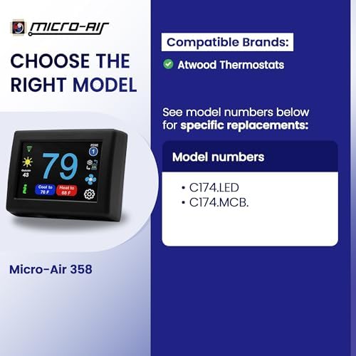 MICRO-AIR EasyTouch Digital RV Thermostat Replacement, 358 Black - Image 3