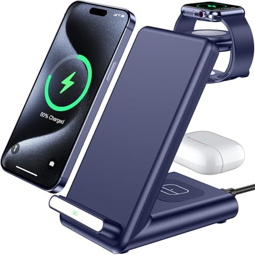 Wireless Charging Station,3 in 1 Charging Stand for Apple Multiple Devices by QKXC