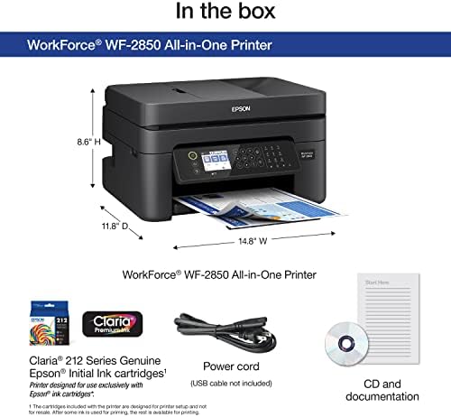 Epson Workforce WF-2850 Wireless All-in-One Printer with Scan, Copy, Fax - Image 4