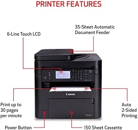 Canon imageCLASS MF275dw - Monochrome, Duplex Wireless Laser Printer, All-In-One With Scanner, Copier, Fax, Mobile Ready, 30 PPM, Black - Image 3