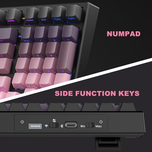 X98 PRO Wireless Mechanical Keyboard,Hot Swappable Custom Keyboard with Number Pad,Linear Switches,Tri-Mode BT5.0/2.4GHz/USB-C,RGB Backlit Computer Gaming Keyboards for Win/Mac/PC - Image 3