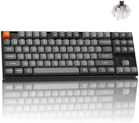Keychron K8 Max TKL Mechanical Keyboard Wireless, 87 Keys QMK 2.4 GHz/Bluetooth 5.1/Wired Connection, White Backlit with Programmable Keychron Super Brown Switch for macOS Windows Linux by Keychron