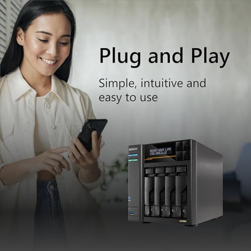 Asustor Lockerstor 4 Gen3 AS6804T, 4 Bay NAS, AMD Ryzen 3.8GHz Quad-Core, 16GB ECC DDR5, 4 M.2 NVMe Slots, Dual 5GbE & 10GbE Port, Network Attached Storage, Enterprise Grade for Enthusiasts(Diskless) - Image 6