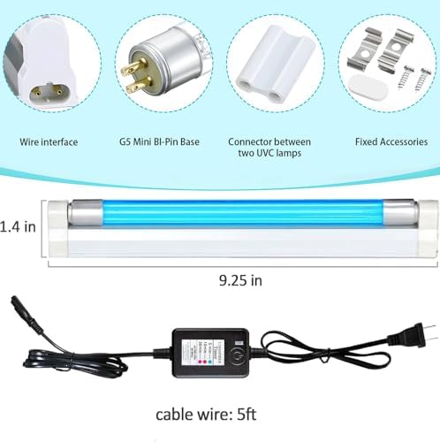 Coospider 6W UV Light with Ozone,185nm Sanitizer Lamp with 3 Time Gear, UVC Lamp for Shoes/Closet/Cabinet/Bathroom 110V CTUV-6– Perfect Father's Day Gifts - Image 5