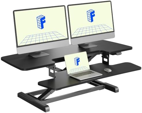 FLEXISPOT 42" Electric Standing Desk Converter, Black by Unknown