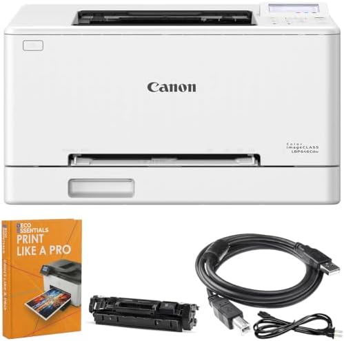 Canon imageCLASS LBP646Cdw Wireless Color Laser Printer - Single Function, Auto 2-Sided Duplex, 26 ppm, Mobile Print (AirPrint/Mopria) - Bundle with Deco Gear Printing eBook & 6FT USB Cable by Unknown