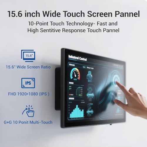 All-in-One Panel PC Industrial Touchscreen Tablet 15.6", Fanless Embedded Panel Computer Win11 Pro N5095 8GB RAM 128GB ROM, Tablet PC 1920 * 1080 IPS, 4xUSB3.0, Full FunctionType-C, HDMI, LAN - Image 3