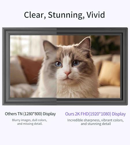 64GB 15.6" Large Digital Picture Frame, Uhale WiFi Electronic Photo Frames with 1920 x 1080 FHD IPS Touch Screen, Support Auto-Rotate Wall Mounted SD&USB Card, Share Photos/Videos from Phone Instantly - Image 6