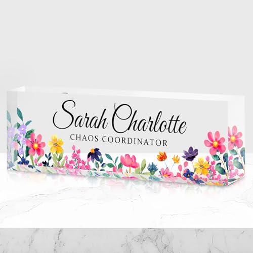 Custom Office Name Plate for Desk - Name Plate Personalized Gifts for Coworkers, Boss, Teacher, Social Worker - Acrylic Office Desk Decor for Women Men - Employee Appreciation Gifts (Colorful) by EveryBaositycraftsgiftisone-of-a-kind%E2%80%94exclusivelycraftedforyou