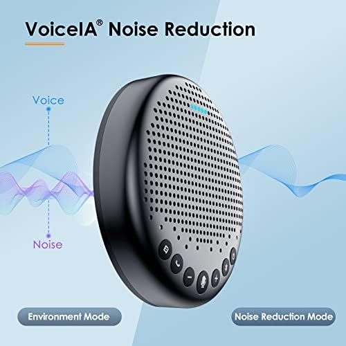 Conference Speaker and Microphone - EMEET Luna 360° Voice Pickup w/Noise Reduction/Mute/Indicator USB Bluetooth Speakerphone w/Dongle for 8 People Daisy Chain for 16 Compatible with Leading Software - Image 2