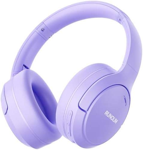 RUNOLIM Active Noise Cancelling Headphones, Wireless Bluetooth Over Ear by RUNOLIM