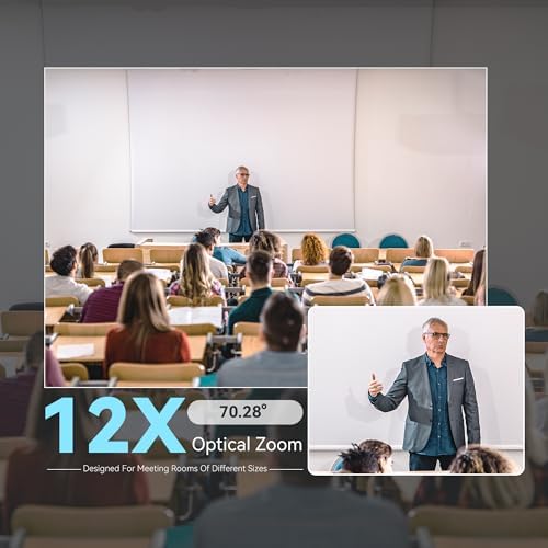Tenveo 4K PTZ Conference Room Camera System with Bluetooth Speakerphone, 12X Optical Zoom Wide View Angle Lens Works with Zoom Skype Teams for Room Remote Meeting - Image 5