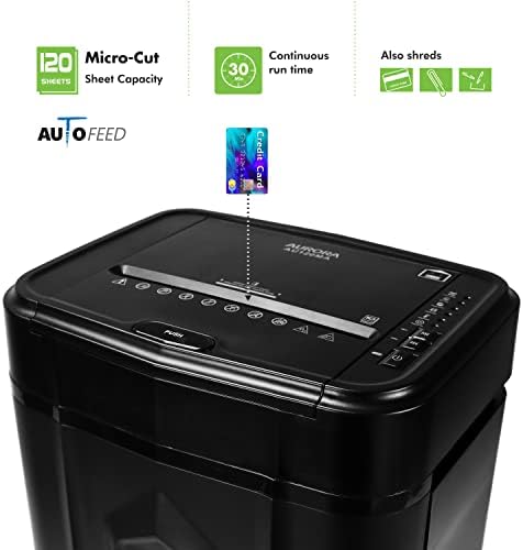 Aurora 120-Sheet Auto High Security Micro-Cut Paper Shredder / 30 Minutes - Image 4