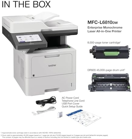 Brother MFC-L6810DW Enterprise Monochrome Laser All-in-One Printer, Large Paper Capacity, Wireless Networking, Advanced Security Features, Duplex Print, Scan, and Copy (Renewed Premium) - Image 7