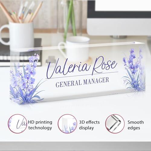 Custom Name Plate for Desk, Acrylic Desk Name Plate Personalized, Employee Appreciation Gifts, Office Desk Accessories for Woman Teacher Nurse, Coworker Gifts for Manager Assistant - Image 3