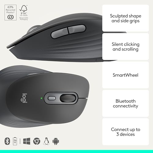 Logitech Signature Comfort M840 L Wireless Mouse Bluetooth - Graphite - Image 2