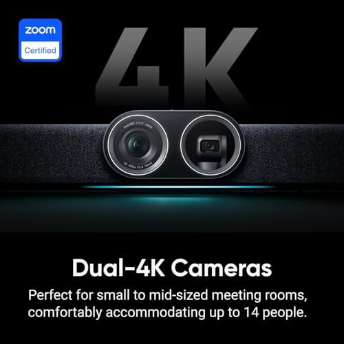 Insta360 Connect - AI Conference Room System with Android OS, Zoom Certified, Dual-4K Cameras, Speaker Tracking, 14-Mic Array, Voice Pickup to 33ft, Whiteboard Mode, Work with Teams/Google Meet/Webex - Image 2