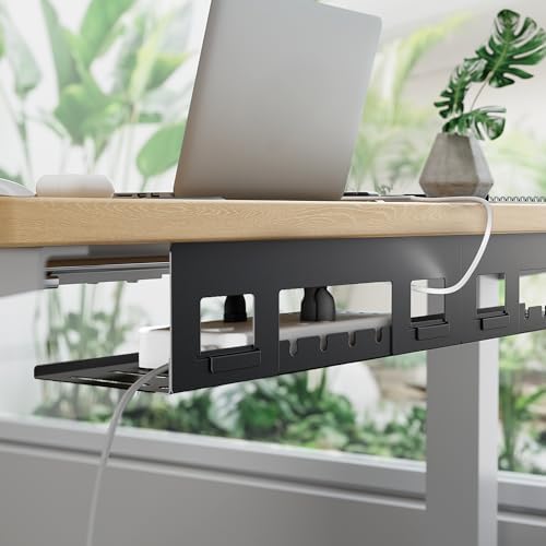 PEGZONE Under Desk Cable Management Tray, 31.5'' Screw-Mount Steel Rack - Image 3