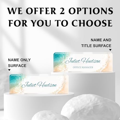 Custom Name Plate for Desk, Acrylic Desk Name Plate Personalized, Employee Appreciation Gifts, Office Desk Accessories for Women Men Teacher Nurse, Coworker Gifts for Manager Assistant (CoastalCyan) - Image 5