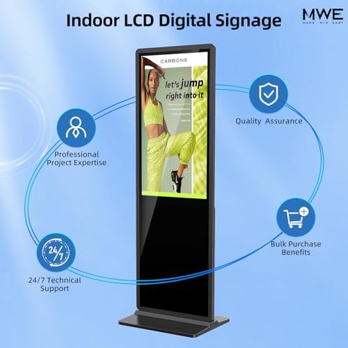 65 Inch 4K Touchscreen Digital Signage,Indoor Floor Standing Digital Kiosks & Interactive Displays,Commercial Advertising LCD Totem Android System Auto Media Player HDMI Input,Free Custom Logo,Black - Image 6