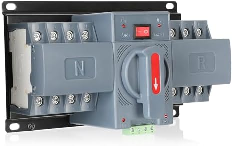 6-100amp AC110V Automatic/Manual Transfer Switch 4P 50/60Hz, 4POLE 100A ATS Auto Changeover Dual Power Switch for Generator,CE Certified ATS Solar Back Up Power Auto Selector Overvoltage, Undervoltage by IGEYAPA
