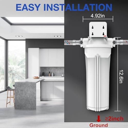 SimPure Whole House Water Filter Housing, Inline Water Filter for Home, Universal 10 inch Sediment Filter with 3/4 NPT Inlet and Outlet, Heavy Duty Steel Bracket, 4 Screws, Wrench (Pack of 2) - Image 4
