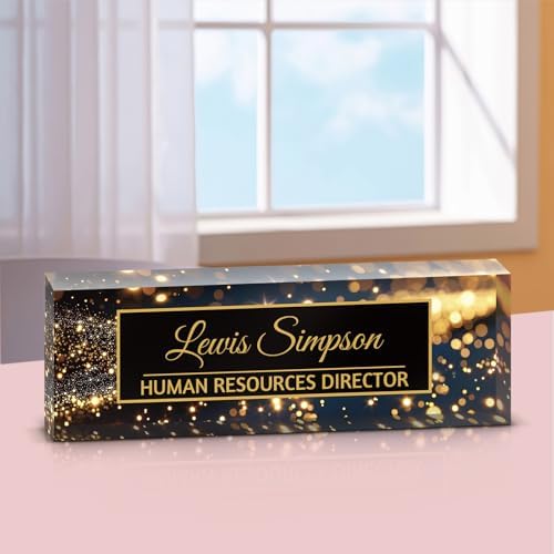 Custom Name Plate for Desk, Office Desk Double sided pattern Name Plate Personalized Office Desk Decor for Women and Men, Teacher Nurse Boss Employee Appreciation Gifts (starry sky, customization) - Image 3