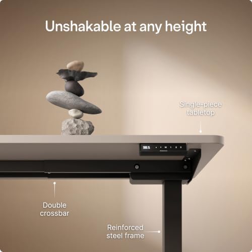 Desktronic HomePro Standing Desk 72x30 — Made in Europe, Ergonomic Sit Stand Home Office Desk, Electric Height Adjustable, Dual Motor, USB & USB-C Charging, Wobble-Free, Touchscreen, 3 Memory Presets - Image 3