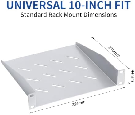 1U Server Rack Shelf, 10 Inch Vented Rack Mount Cantilever Tray, 2 Pack - Image 2