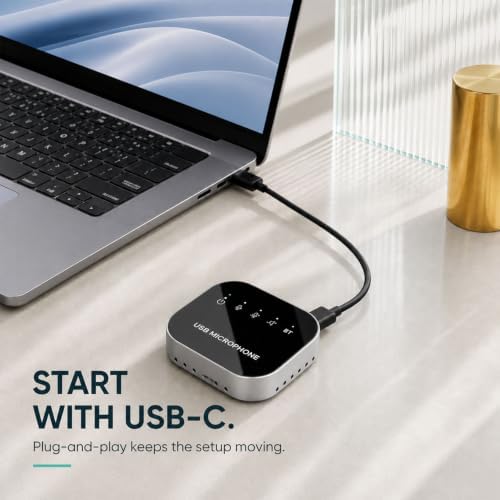 3 in 1 USB Computer Speaker with Microphone, PC Laptop Desktop Conference Speaker with Mic for Smart Home Office and Online Study，360 Degree Enhanced (5) - Image 3