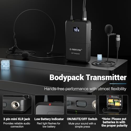 Phenyx Pro 4-Channel UHF Auto Scan Wireless Microphone System PTU-7000-4B - Image 4