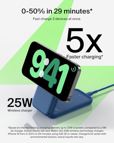 Belkin Qi2.2 25W Wireless 3 in 1 Foldable Fast Charging Station for iPhone - Image 2