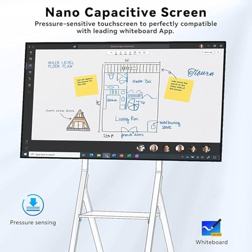 TIBURN FLIP HUB 55" S2 Android 13.0 4K UHD Rotating Smart Board with Camera | Digital whiteboard, Ideal for Hybrid Work, Interative Classroom Electronic Presentation Board with Flip Mobile Stand - Image 4
