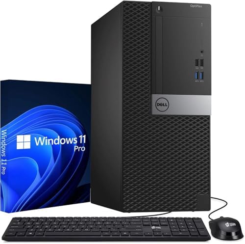 Dell Tower Desktop PC – Intel Core i5-6500 6th Gen Processor – 16GB DDR4 RAM – 256GB SSD – Keyboard & Mouse – Wi-Fi – Office, Home, Business Desktop Computer Windows 11 Pro (Renewed) by Amazon+Renewed