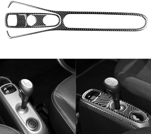 Real Black Carbon Fiber Car Center Console Gear Shifter Panel Decoration Sticker Set Compatible with Benz Smart Fortwo 2011 2012 2013 2014 2015 Auto Interior Accessories 4pcs-Type C - Image 2