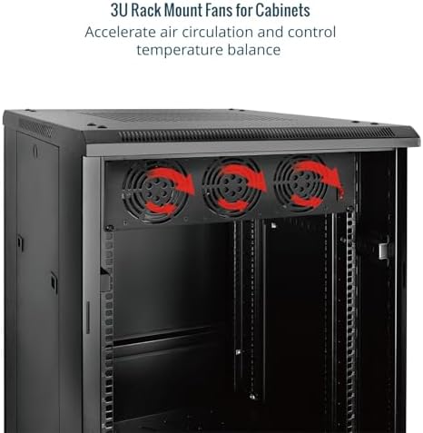 Tecmojo 3U Rack Mount Fan Panel, 3 Fans Cabinet Cooling Fans, 19in 6ft Cord Server Cooling System for Audio Rack and AV Cabinet in Office, Theater(Vertical Assemble) - Image 3