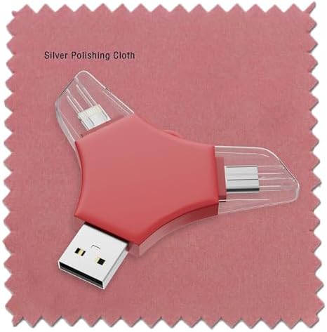 USB Flash Drive 128gb, Techkey® Pen Drive with Silver Polishing Cloth and Velvet Bag Set for Smartphone/Laptop/Pc/Android(Pink) - Image 6