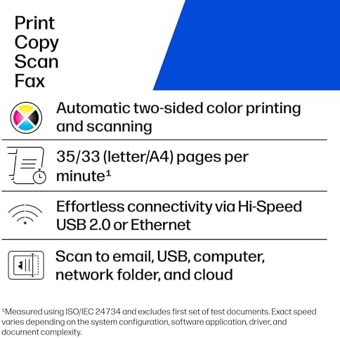 HP Color LaserJet Pro MFP 4301fdn Printer, Print, Scan, Copy, Fax, Fast, Easy Setup, Mobile Printing, Advanced Security, Best-for-Small Teams. Ethernet & USB Only. Not Wireless. 16.6 x 17.1 x 15.1 in. - Image 2