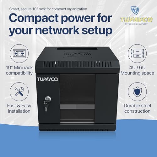 10 inch Mini Network Rack Cabinet - 4U Vented w/ 9 in Depth - Tupavco TP434 - Image 5