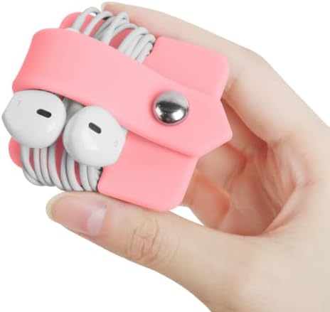 Cord Organizer Earbuds Holder Earphone Wrap Earphones Organizer Headset Headphone Earphone Wrap Winder Cord Manager Cable Winder Set of 3(Pink) - Image 6