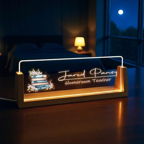Custom Desk Name Plate,Light Up Acrylic Office Sign, Personalized Gift for Boss Coworker Teacher, Employee Appreciation Award, Home Office Decor - Image 6