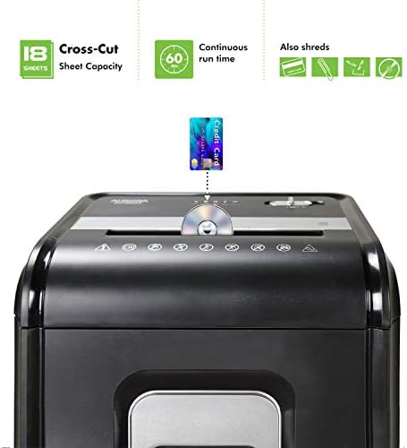 Aurora AU1880XA Heavy Duty Anti-Jam 18-Sheet Crosscut Shredder/60 Min Run Time/ 7-Gallon Pullout Basket and Casters - Image 2