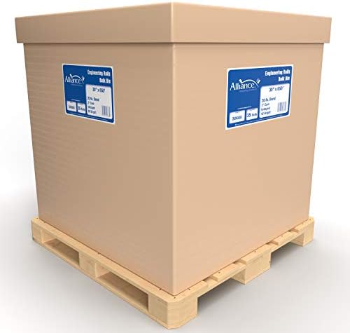 Alliance Wide Format Paper 30” x 650’ Rolls Bond Engineering 92 Bright 20lb - 35 Rolls Per Pallet with 3” Core by Alliance