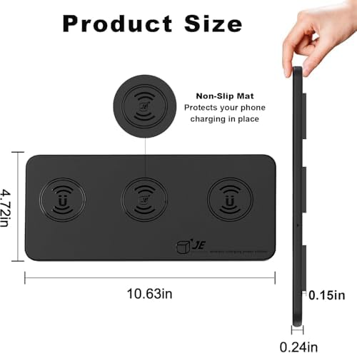 Magnetic Wireless Charger Pad - 3 in 1 Fast Mag-Safe Charging Station for iPhone 17/16/15/14/13/12 Series, AirPods 4/3/2 Pro, 15W Wireless Charging Mat/Pad for Apple Multiple Devices(with Adapter) - Image 3