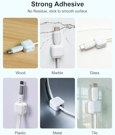 Art3d 8-Pack Magnetic Cable Clips, Cord Organizer, Office Cable Management - Image 4